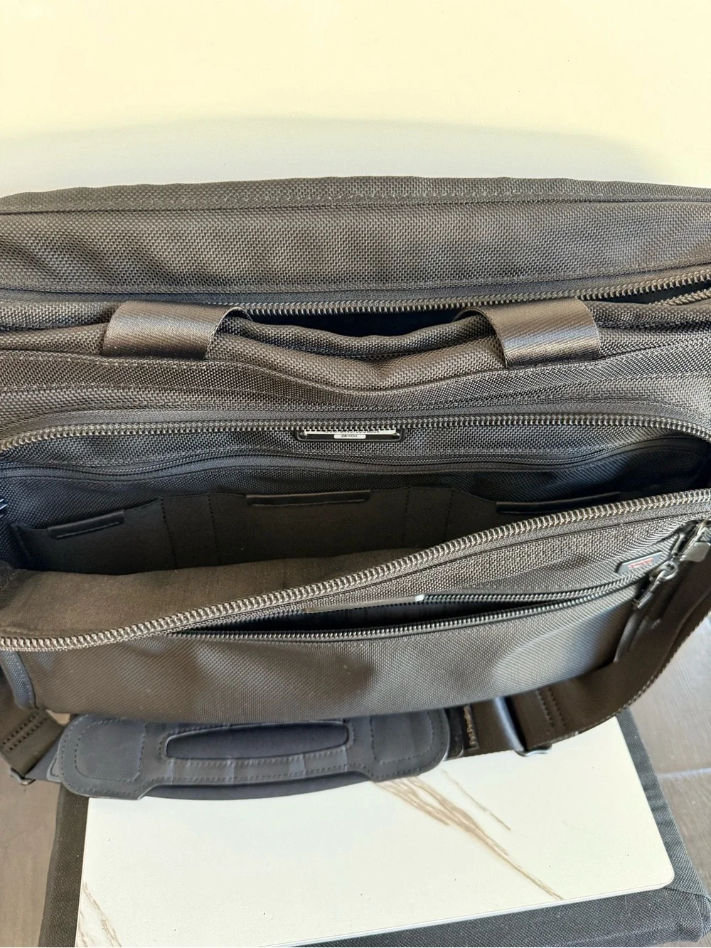 TUMI Alpha DH Slim Laptop Briefcase 26111DH Black Ballistic Nylon